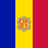 Flag of Andorra, composed of three vertical stripes in blue, yellow, and red from left to right, with the national coat of arms centered in the yellow stripe.