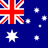 Flag of Australia, with a dark blue field featuring the Union Jack in the top left corner, a large white seven-pointed star below it, and five smaller white stars forming the Southern Cross on the fly side.