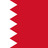 Flag of Bahrain, with a white vertical band on the hoist side and a larger red area on the fly side, separated by a zigzag line with five white points.