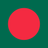 Flag of Bangladesh, with a dark green field and a red circle slightly offset to the hoist side.