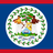Flag of Belize, with a royal blue field and a red stripe at the top and bottom, featuring a white circle in the center containing the national coat of arms with two men, a mahogany tree, tools, and a shield.