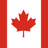 Flag of Canada, composed of two vertical red bands on the sides and a white square in the middle featuring a red 11-pointed maple leaf.