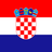 Flag of Croatia with red, white, and blue horizontal stripes and central coat of arms
