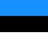 Flag of Estonia, featuring three equal horizontal bands of blue on top, black in the middle, and white at the bottom.