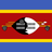 Flag of Eswatini with a shield, spears, and traditional patterns on red, blue, and yellow background