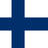 Flag of Finland, displaying a blue Nordic cross on a white background.