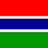 Flag of The Gambia with red, blue, and green horizontal stripes separated by white bands