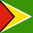Flag of Guyana with green field, red and white-edged triangle, and yellow arrowhead