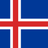 Flag of Iceland with a red Nordic cross outlined in white on a blue field