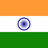 Flag of India with orange, white, and green horizontal stripes and blue Ashoka Chakra in the center
