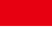 Flag of Indonesia with two horizontal stripes, red on top and white on the bottom