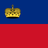 Flag of Liechtenstein with blue and red horizontal stripes and a golden crown in the top left