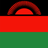 Flag of Malawi with black, red, and green horizontal stripes and rising sun on top
