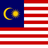 Flag of Malaysia with red and white stripes and blue canton containing yellow crescent and star