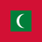 Flag of Maldives with red field, green rectangle, and white crescent