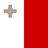 Flag of Malta with white and red vertical stripes and George Cross in the top-left corner