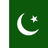 Flag of Pakistan with a white crescent and star on a green field and white vertical stripe