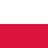 Flag of Poland with two horizontal stripes in white and red