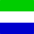 Flag of Sierra Leone with three horizontal stripes in green, white, and blue