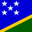 Flag of the Solomon Islands with blue field, yellow diagonal stripe, green triangle, and five white stars