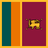 Flag of Sri Lanka with lion holding a sword on a maroon field and orange and green vertical stripes