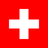 Flag of Switzerland, with a solid red background and a bold white equilateral cross centered in the middle.
