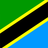 Flag of Tanzania, divided diagonally from the bottom left to the top right by a black band bordered with yellow, with green on the upper triangle and blue on the lower triangle.