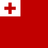 Flag of Tonga with a red background and white square containing a red cross