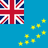 Flag of Tuvalu with light blue background, Union Jack in the top-left, and yellow stars