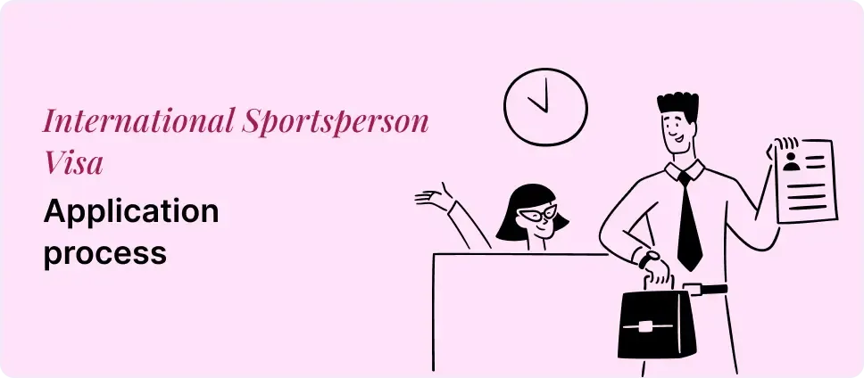 Picture of a two people navigating the UK International Sportperson Visa application process with paperwork