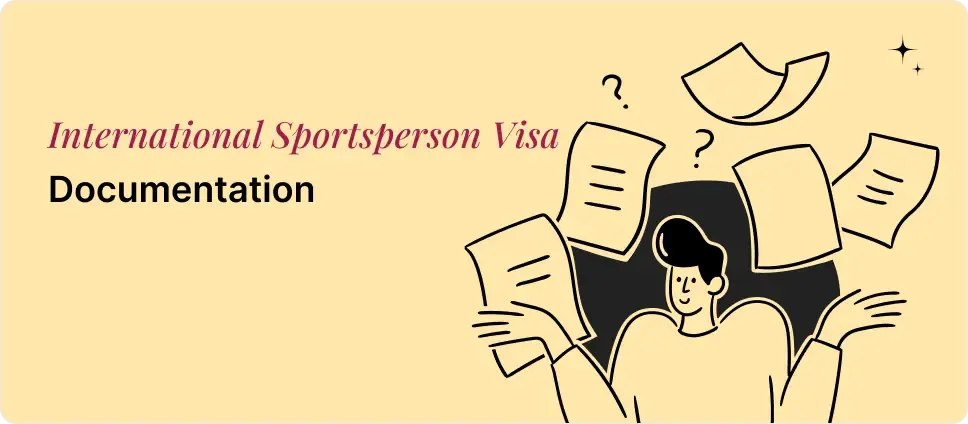 International Sportsperson Visa documentation process illustrated with a person and documents