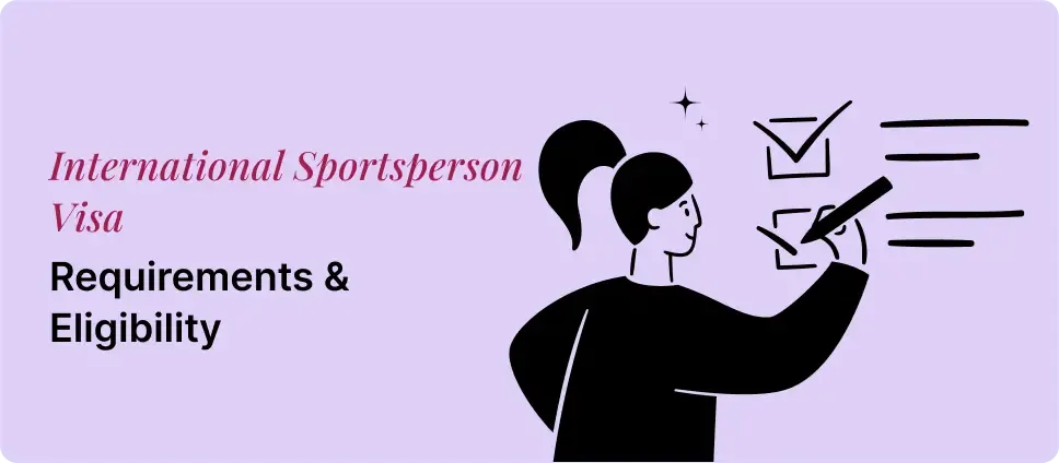 International Sportsperson Visa requirements and eligibility shown with a person checking a list