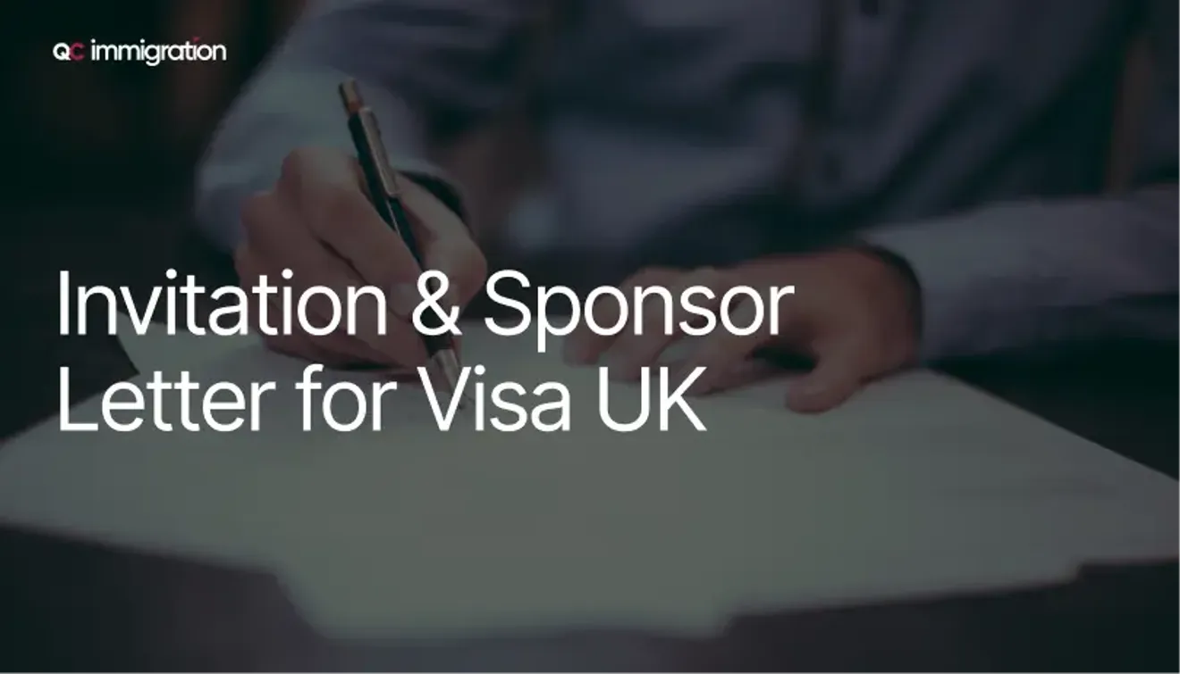 Close-up of person signing a document titled “Invitation & Sponsor Letter for Visa UK