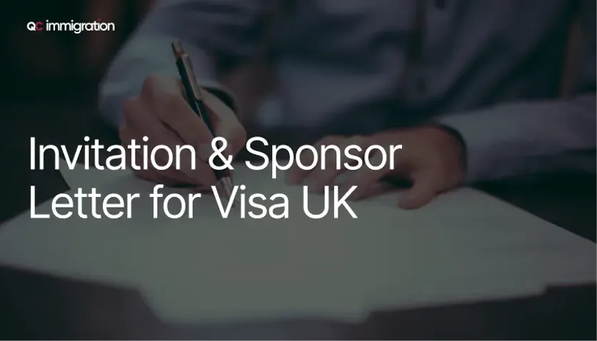 Close-up of person signing a document titled “Invitation & Sponsor Letter for Visa UK