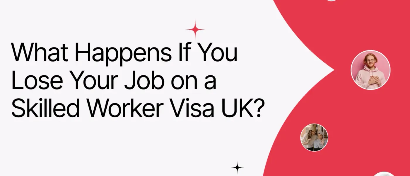 Graphic asking what happens if you lose your job on a Skilled Worker Visa in the UK