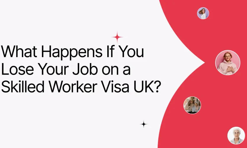 Graphic asking what happens if you lose your job on a Skilled Worker Visa in the UK