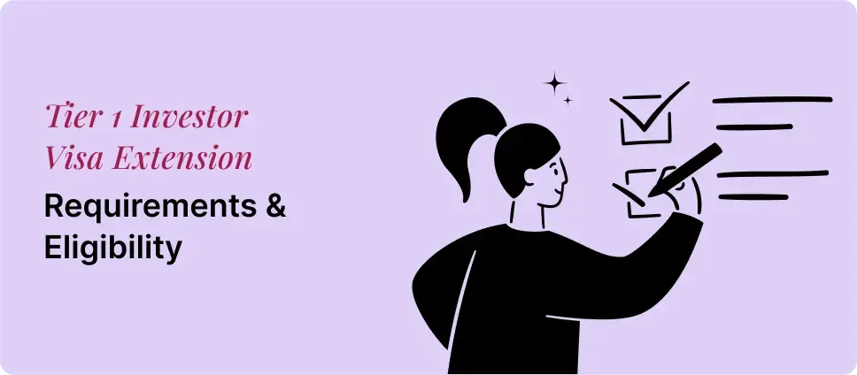 Picture of a person marking eligibility checklist for UK Tier 1 Investor Visa Extension