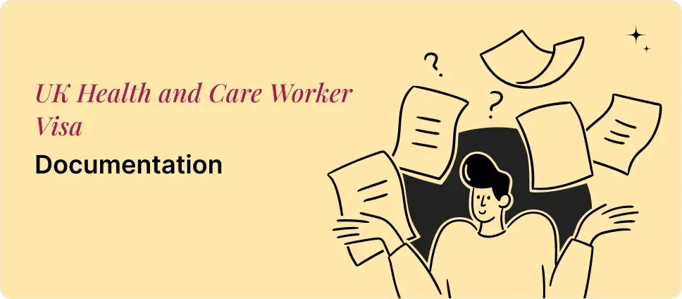 Picture of a person juggling paperwork for UK Health and Care Worker Visa documentation